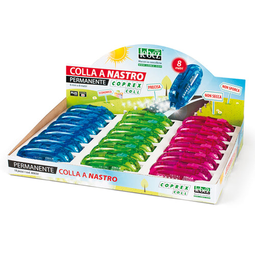 Display 18Pz Colla A Nastro Permanente 6Mmx8Mt Coprex