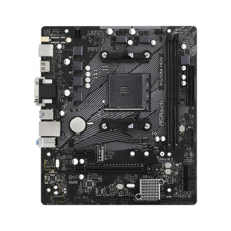 Asrock Mb Am4 A520m-hdv 2xddr4 4xsata Raid M.2 Usb 3.2 Vga/dvi/hdmi