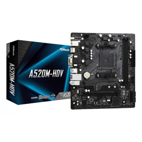 Asrock Mb Am4 A520m-hdv 2xddr4 4xsata Raid M.2 Usb 3.2 Vga/dvi/hdmi