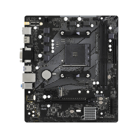 Scheda Madre Asrock A520M-HVS - Supporto Cpu Amd A4 - Supporto Ram 2x DDR4 - Hdmi, D-Sub - 4x USB 3.1 - GLan - Micro Atx
