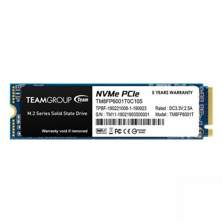 Team Group MP33 1 TB M.2 PCI Express 3.0 NVMe 3D NAND (Team MP33 [TM8FP6001T0C101] 1TB NVMe SSD, M.2 Interface, PCIe Gen3, 2280, Read 1700MB/s, Write 1400MB/s, 3 Year Warranty)