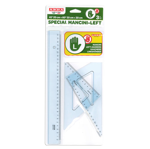 Set Disegno Per Mancini Riga 30Cm E Squadre Da 45 E 60 Arda