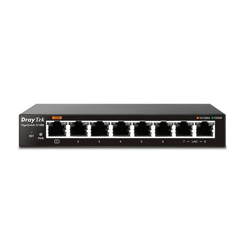 DrayTek VigorSwitch G1080 Gestito L2 Gigabit Ethernet [10/100/1000] Nero (Draytek VigorSwitch G1080 - switch - 8)