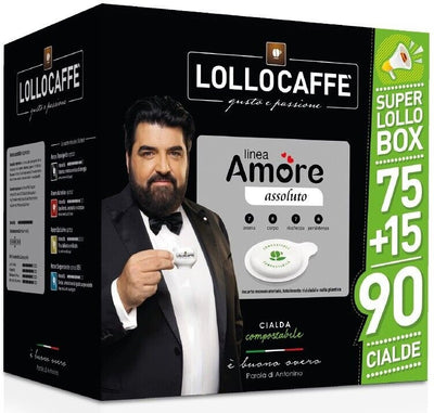 LOLLO CAFFE LINEA AMORE ASSOLUTO CIALDE COMPOSTABILI 75+15