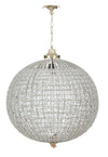 Biscottini Lampadario in fusione di ottone e gemme in cristallo Diam. 40XH40 cm struttura