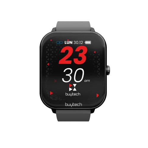 Smartwatch buytech by-alfa-bk cassa nera con cinturino silicone nero