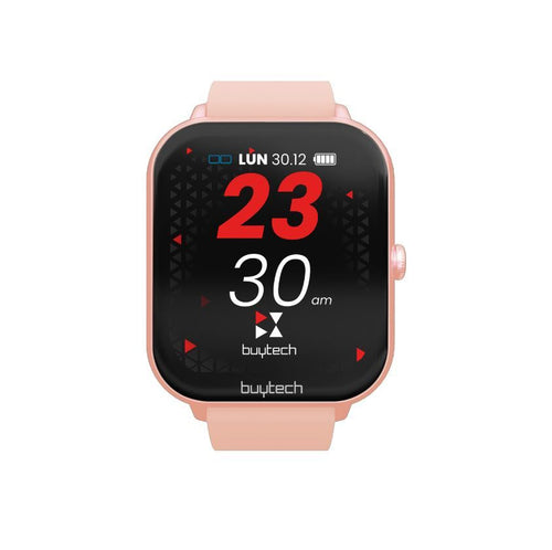 Smartwatch buytech by-alfa-pk cassa rosa con cinturino silicone rosa
