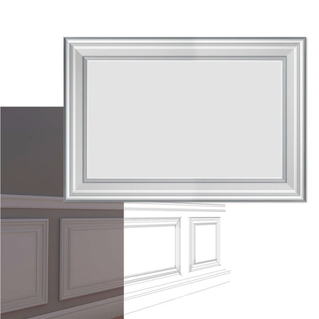 Pannello Bianco completo per boiserie 80x55x1,9cm con cornice in Duropolimero e riempimento in cartongesso