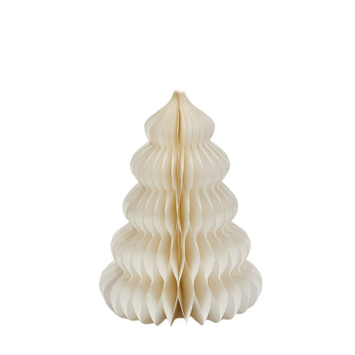 Alberello di Natale colore bianco in carta , decorazione natalizia da 25 cm