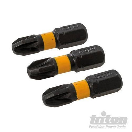 3 pz Punte inserti S2 ad impatto a taglio per cacciavite avvitatori in acciaio Triton