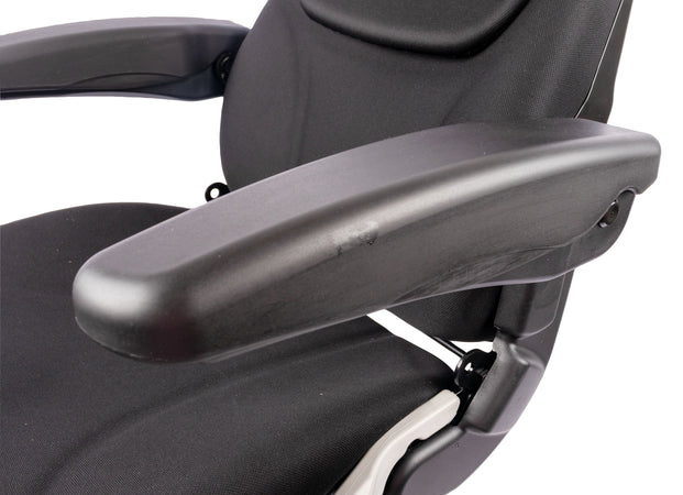 Sedile Activo Plus in tessuto nero con sospensione pneumatica e piastra rotante