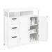 Mobile in Legno 80x30 H 86cm Bagno Camera Ingresso Salvaspazio 2 Ante 3 Cassetti