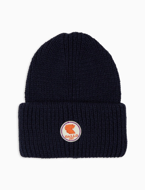 Gallo Berretto con risvolto unisex bianco a coste tinta unita cappello uomo / cappello donna