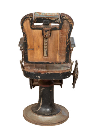 Biscottini Biscottini Poltrona Antica Sedia da Barbiere Restaurata 800 Ferro Ghisa