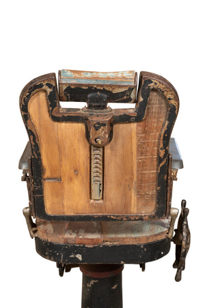 Biscottini Biscottini Poltrona Antica Sedia da Barbiere Restaurata 800 Ferro Ghisa