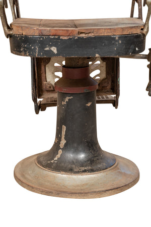 Biscottini Biscottini Poltrona Antica Sedia da Barbiere Restaurata 800 Ferro Ghisa