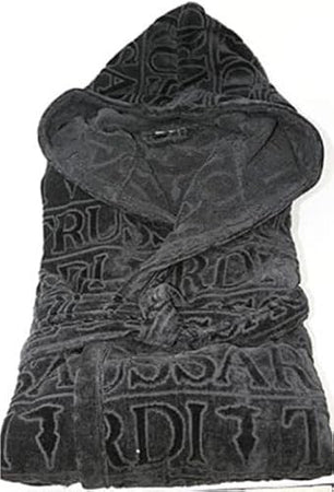 Accappatoio Overlogo ! Trussardi Unisex con Cappuccio in Pura Spugna di cotone -Eleganza e stile