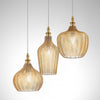 Lampadario classico Gea Luce CLEOFE S3 E27 LED vetro ambra lampada sospensione