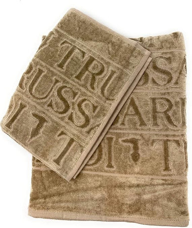 Asciugamani Trussardi Overlogo Coppia in Puro Cotone Viso e bidet