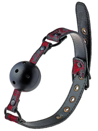 Blaze - Ball Gag Respirabile Nylon Nero Rosso