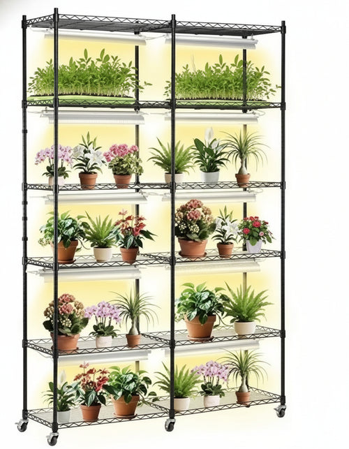 VEVOR Plant Stand with Grow Light, 6 Tiers, 200W Indoor Grow Light Shelf, Full Spectrum Lights, Metal Plant Rack with Timer, Grow Rack for Garden Plants