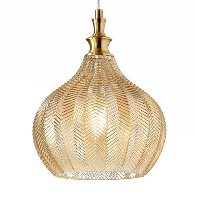 Lampadario classico Gea Luce CLEOFE S11 E27 LED vetro ambra lampada sospensione