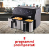 Friggitrice ad aria elettrica Eldorada dual ideale per tutti i tipi di frittura, capacità 5,5 + 3,5 litri