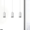 Lampadario 3 Luci Fumiko Con Cilindri In Acciaio Bianco E Cromo