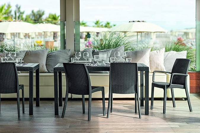 Sedia in Polipropilene  "Phoenix" effetto rattan per interno e esterno, adatto per bar e strutture