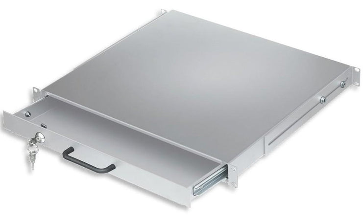 Cassetto Porta Tastiera 1U per Armadi Rack 19'' con Serratura Grigio