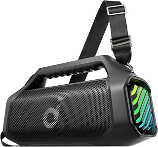 soundcore Boom 2 Pro Outdoor Speaker, 140W 2+2 Channels, BassUp 2.0, 20H Fast Charge, IP68 Dust and Waterproof, RGB Lights, USB-C, Power Bank, BT 5.3, Portable Bluetooth Speaker