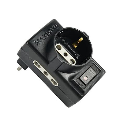 ELECTRALINE - ADATT. 1 SCHUKO +2 10/16A OVER LAOD NERA