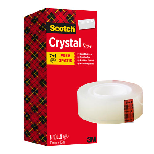 Value Pack 7+1 Nastri Adesivi 19Mmx33M Scotch Crystal Clear 600