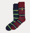 Calze ! Ralph Lauren - Set Due Paia Calze: Invernali-Cani e a Righe - Stile Inconfondibile