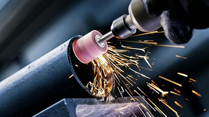 Mole abrasive al corindone rosa "399" in set assortito, con gambo 6 mm