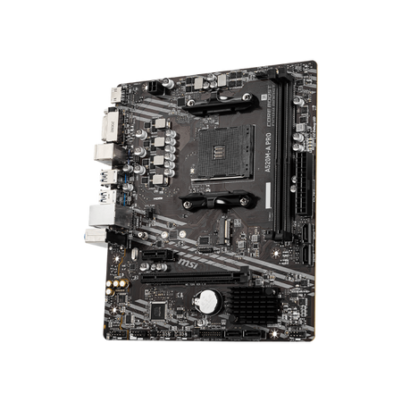 Scheda Madre Msi A520M-A PRO - Socket AM4 - Supporto Cpu AMD Ryzen 5000 e 3000 - 2x DDR4 - RAID 0, 1,10 - Grafica Integrata DVI, HDMI - 6x USB 3.2 - GLan - PCI Express x16 - mATX