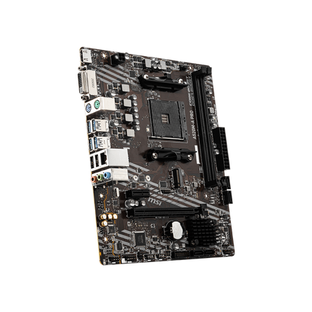 MSI A520M-A PRO è una scheda madre AMD AM4 per prestazioni eccezionali. Supporta processori Ryzen, fino a 64GB di RAM DDR4 e offre connettività avanzata per un sistema potente