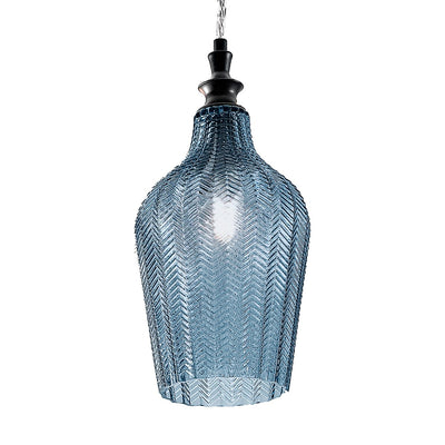 Lampadario moderno Gea Luce CLEOFE S12 E27 LED vetro cobalto lampada sospensione