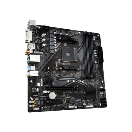 Gigabyte A520M DS3H AC - 1.X - scheda madre - micro ATX - Socket AM4 - Chipset AMD A520 - USB 3.2 Gen 1 - Gigabit LAN, Wi-Fi, Bluetooth - grafica integrata (CPU richiesta)