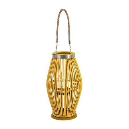 Lanterna da esterno "Jadida" con manico in juta decorazione per giardino in vimini