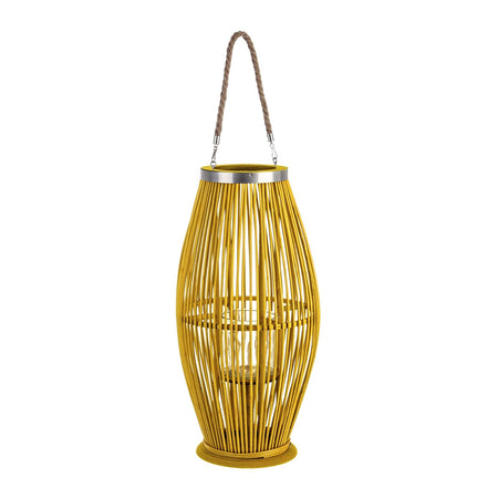 Lanterna da esterno "Jadida" con manico in juta decorazione per giardino in vimini