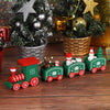 Trenino decorativo natalizio con 3 vagoni in legno per decorazioni natalizie