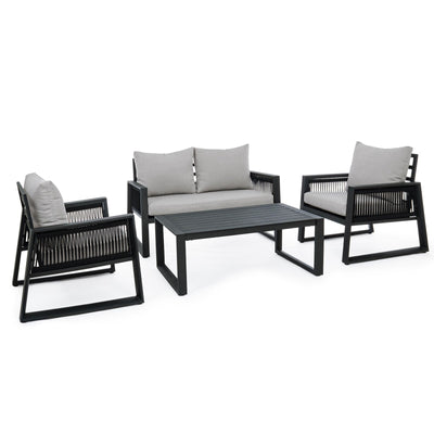 Salottino da giardino Captiva in alluminio con corde sintetiche per esterno