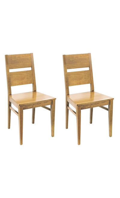 MOBILI 2G - Set 2 sedie design legno naturale seduta legno