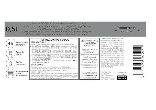 LIBERON - PITTURA MOBILI A BASE DI CASEINAOPACO PROFONDO VERDE MALVA 500ML