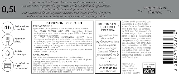 LIBERON - PITTURA MOBILI A BASE DI CASEINAOPACO PROFONDO GIALLO FRUMENTO 500ML