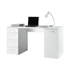 Scrivania con 5 cassetti, postazione porta PC da ufficio e cameretta 140 cm Made in Italy