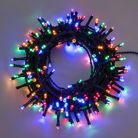 Catena lineare 300 LED Ø5mm, multicolor con giochi di luce per decorazioni natalizie