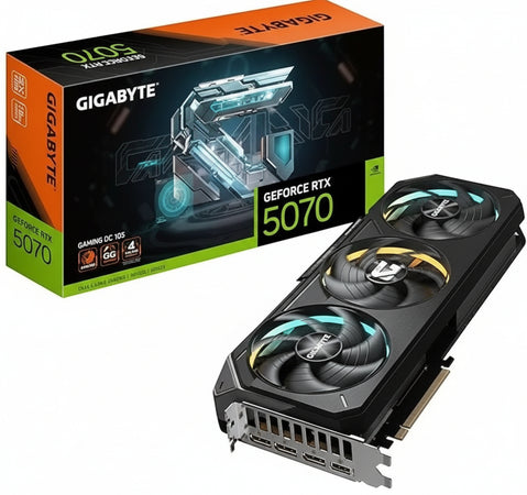 Gigabyte GeForce RTX 5070 Gaming OC 12G Graphics Card - 12GB GDDR7, 192 Bit, PCI-E 5.0, 2625 MHz Core Clock, 3 x DP 2.1a, 1 x HDMI 2.1b, NVIDIA DLSS 4, GV-N5070GAMING OC-12GD