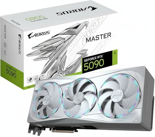 Gigabyte Aorus GeForce RTX 5080 Master Ice 16G Graphics Card - 16GB GDDR7, 256 Bit, PCI-E 5.0, 2805MHz Core Clock, 3 x DP 2.1a, 1 x HDMI 2.1b, NVIDIA DLSS 4, GV-N5080AORUSM ICE-16GD